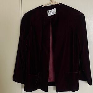 Kasper Rich Burgundy Velvet Jacket